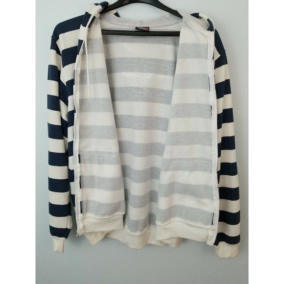 Tipsy Lake Tahoe The Red Hut White & Blue Striped Hoodie Size 2XL 30421-0198 - Picture 7 of 7